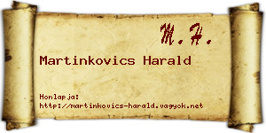 Martinkovics Harald névjegykártya